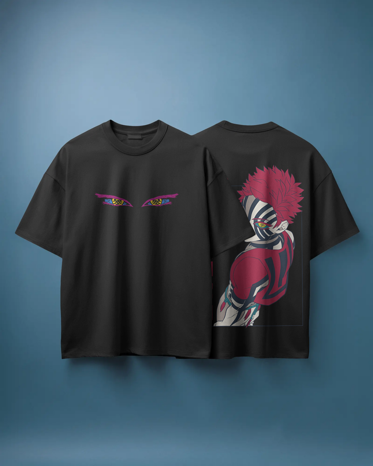 Camiseta Akaza | Demon Slayer | Diseño oversize negra edición limitada