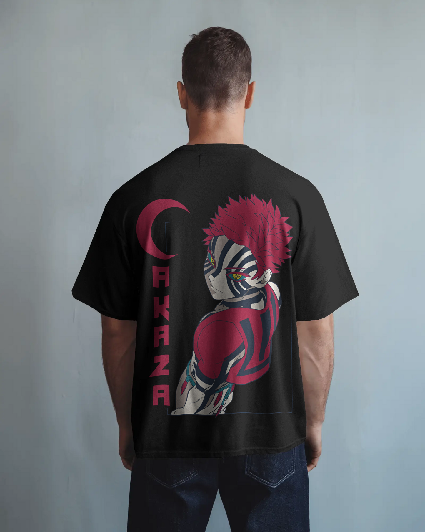 Camiseta Akaza | Demon Slayer | Diseño oversize negra edición limitada