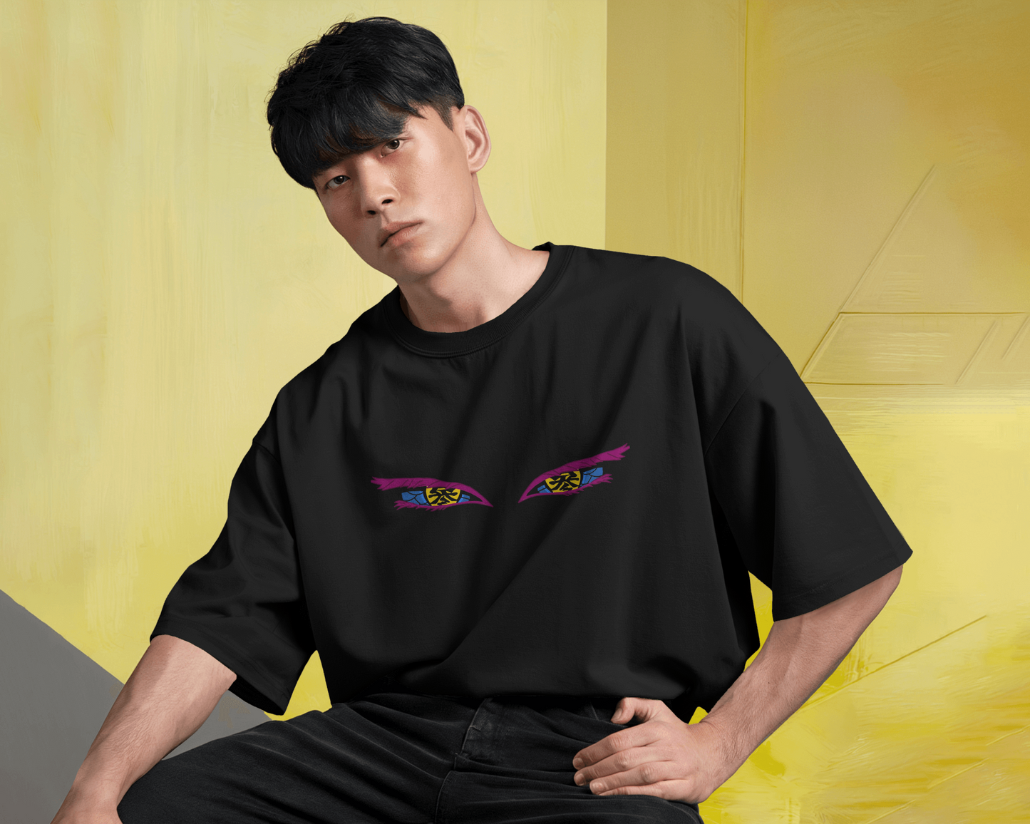 Camiseta Akaza | Demon Slayer | Diseño oversize negra edición limitada