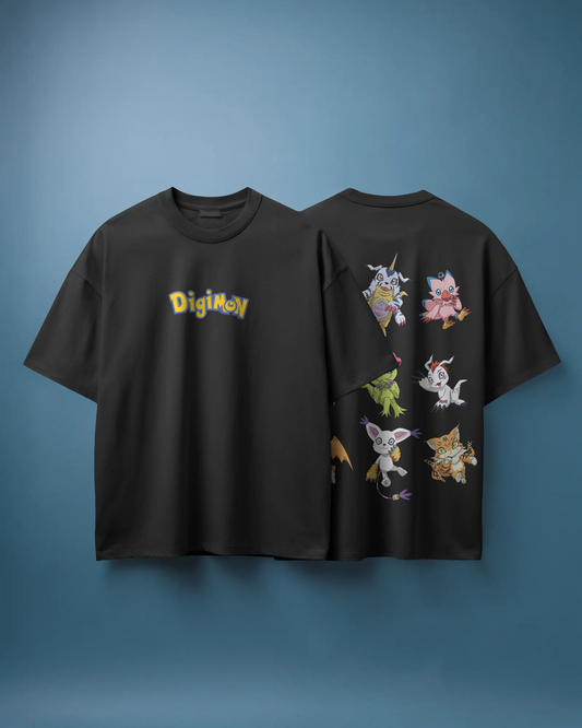 Camiseta Digimon | Digimon | Diseño exclusivo oversize negra