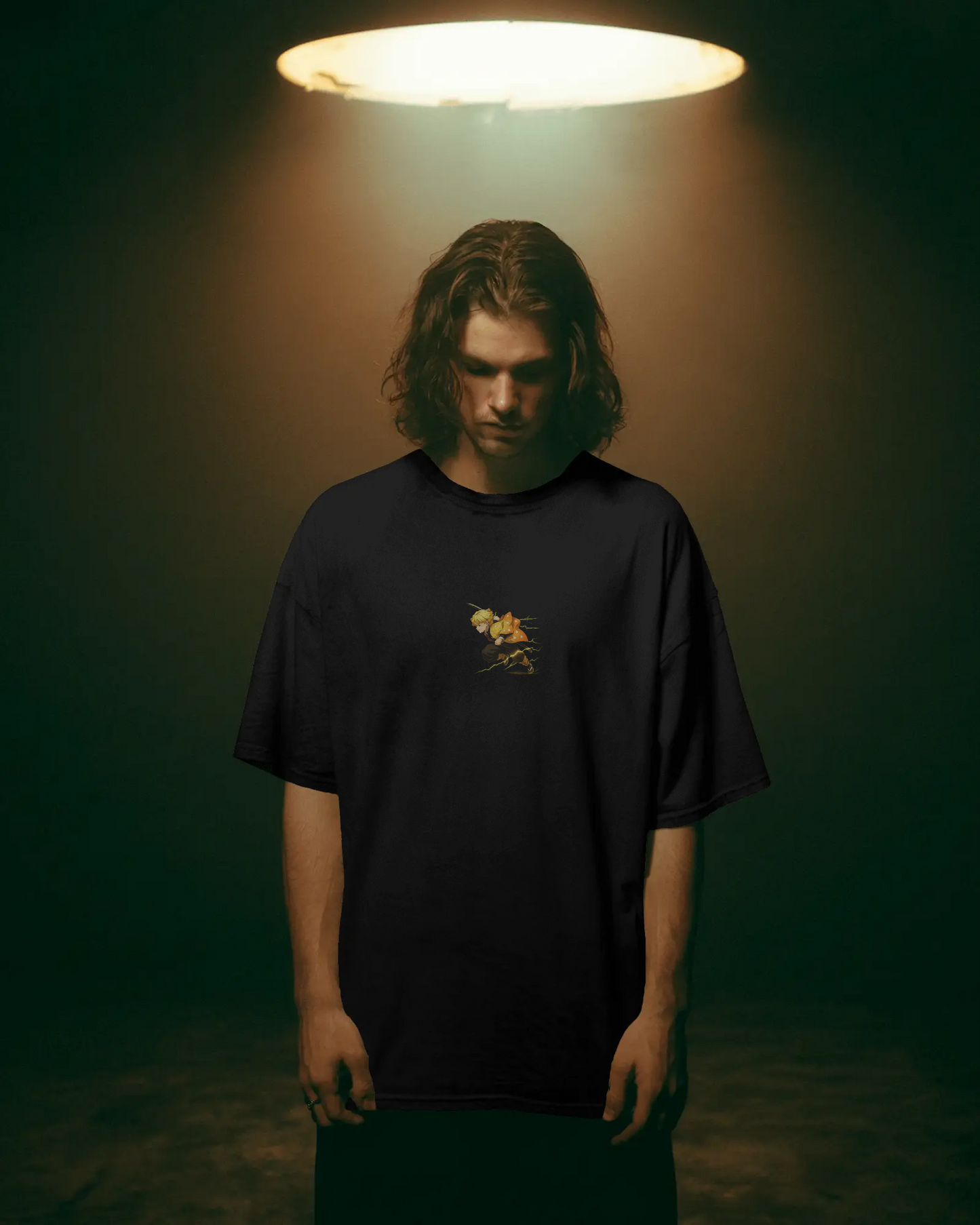 Camiseta Zenitsu | Demon Slayer | Diseño exclusivo oversize negra