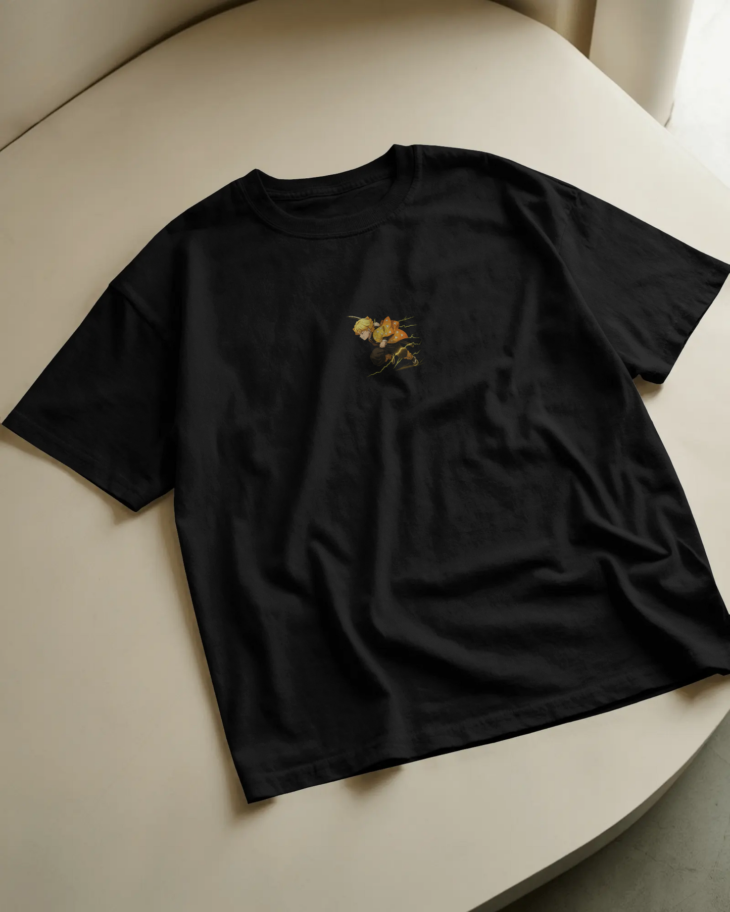 Camiseta Zenitsu | Demon Slayer | Diseño exclusivo oversize negra