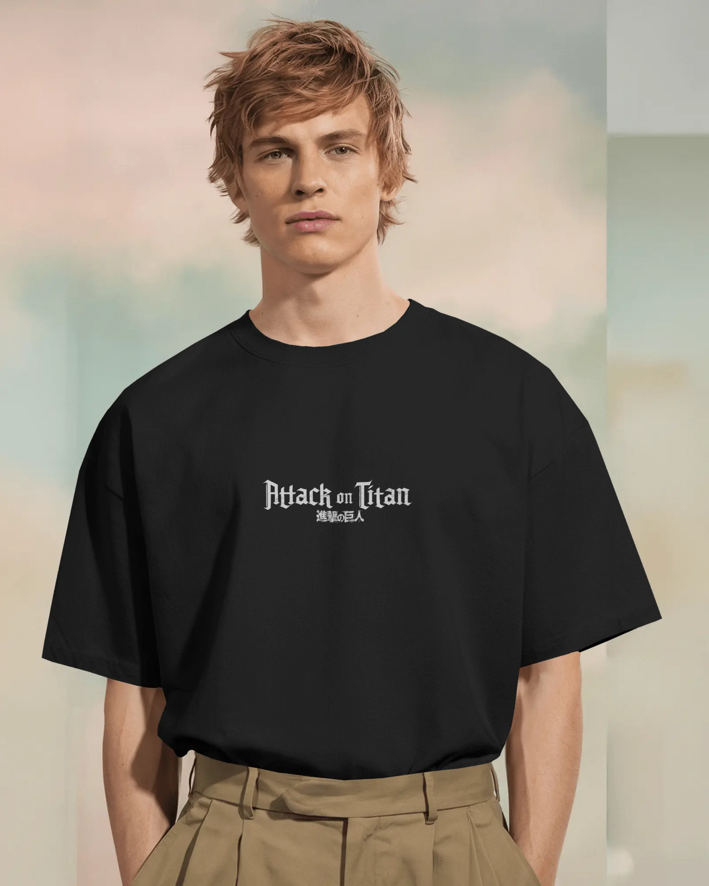 Camiseta Levi Ackerman | Attack on Titan | Oversize negra diseño exclusivo